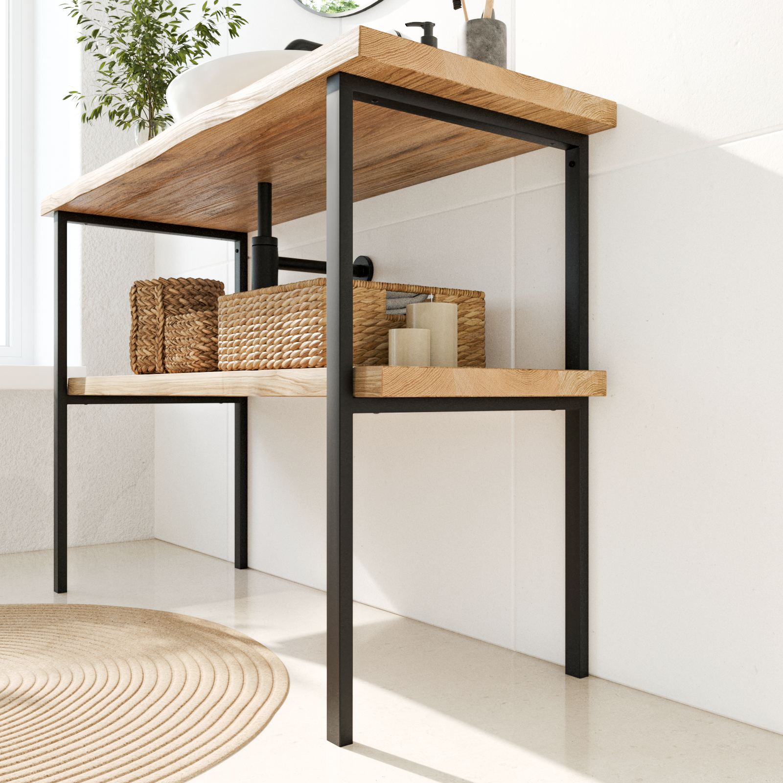 Support de lavabo NECKAR - hauteur 75 cm - 7 tailles - 2 couleurs