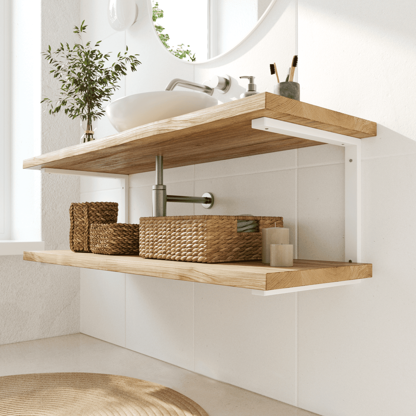 Support pour lavabo LAHN - hauteur 40 cm - 6 tailles - 2 coloris