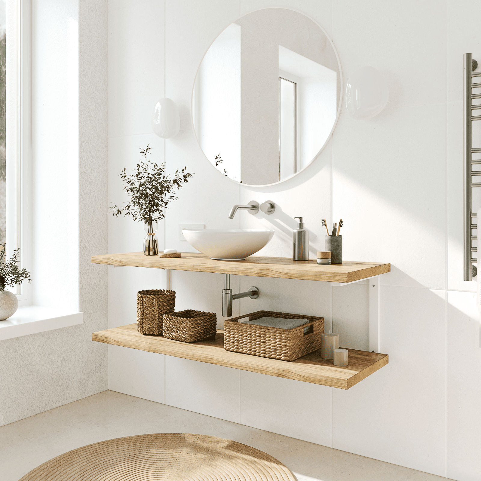 Support pour lavabo LAHN - hauteur 40 cm - 6 tailles - 2 coloris