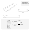 Shelf strip MARSEILLE - 9 sizes - 2 colors