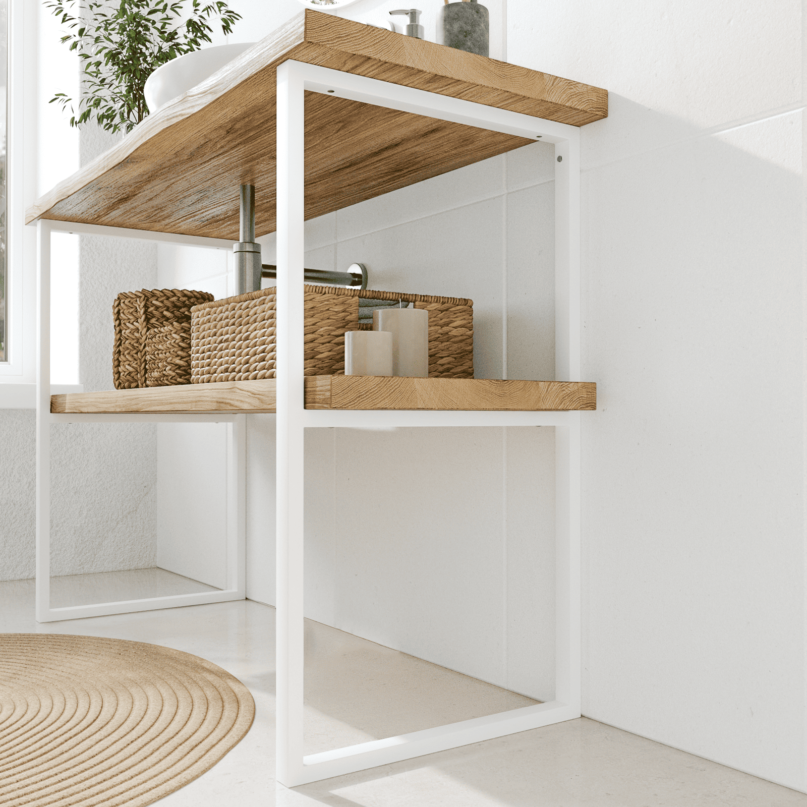 Support de lavabo NECKAR - hauteur 75 cm - 7 tailles - 2 couleurs