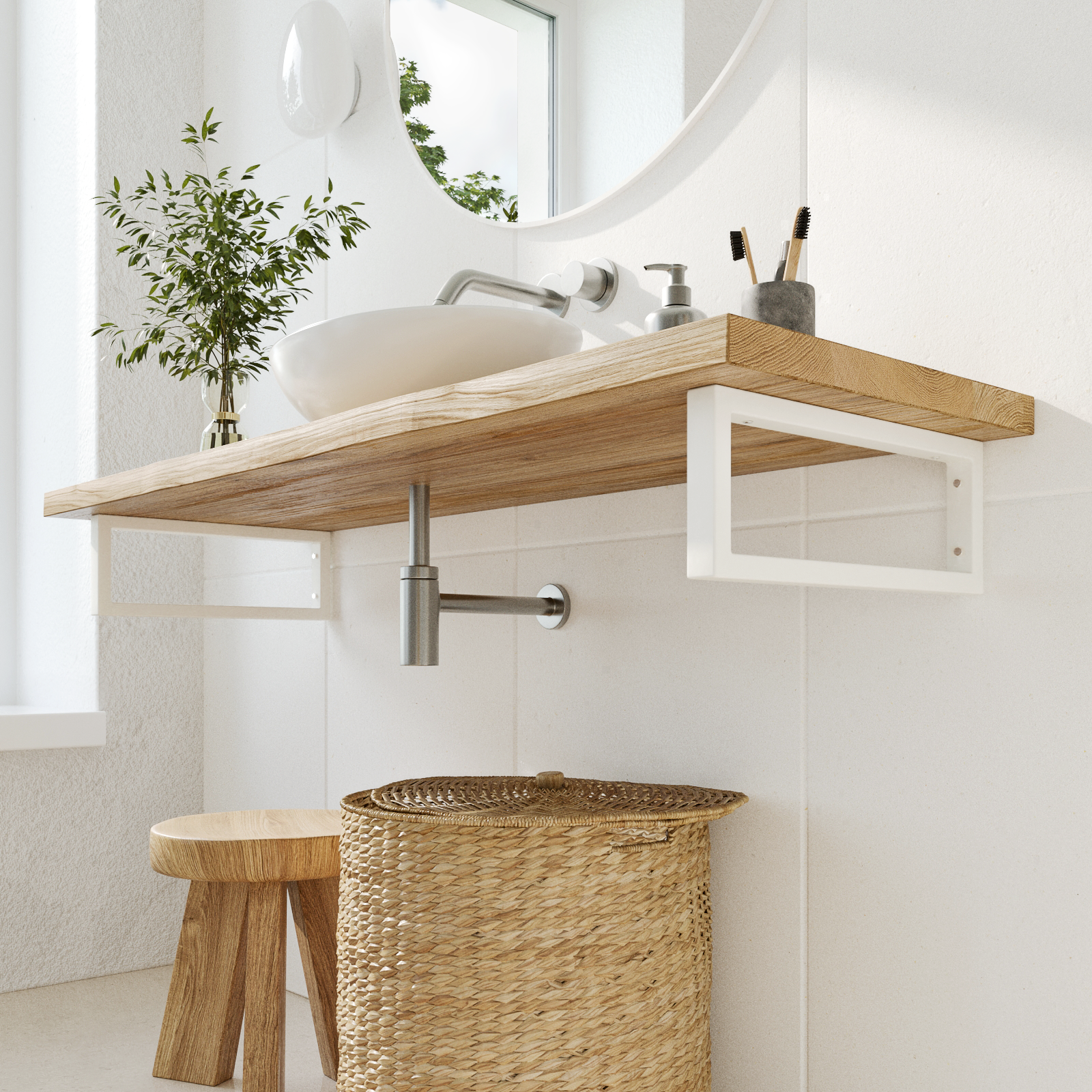 Soporte de lavabo RHEIN, 15 cm de altura - 7 tamaños - 2 colores