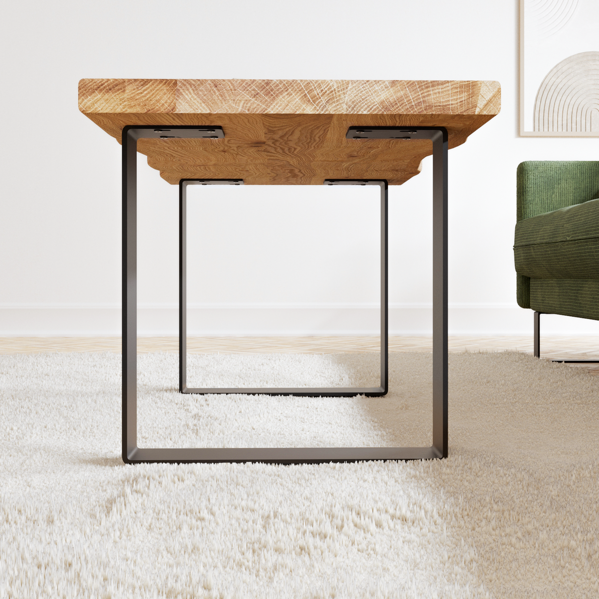 Couchtischbeine / Bankgestell - TURIN - U-Form, Schwarz